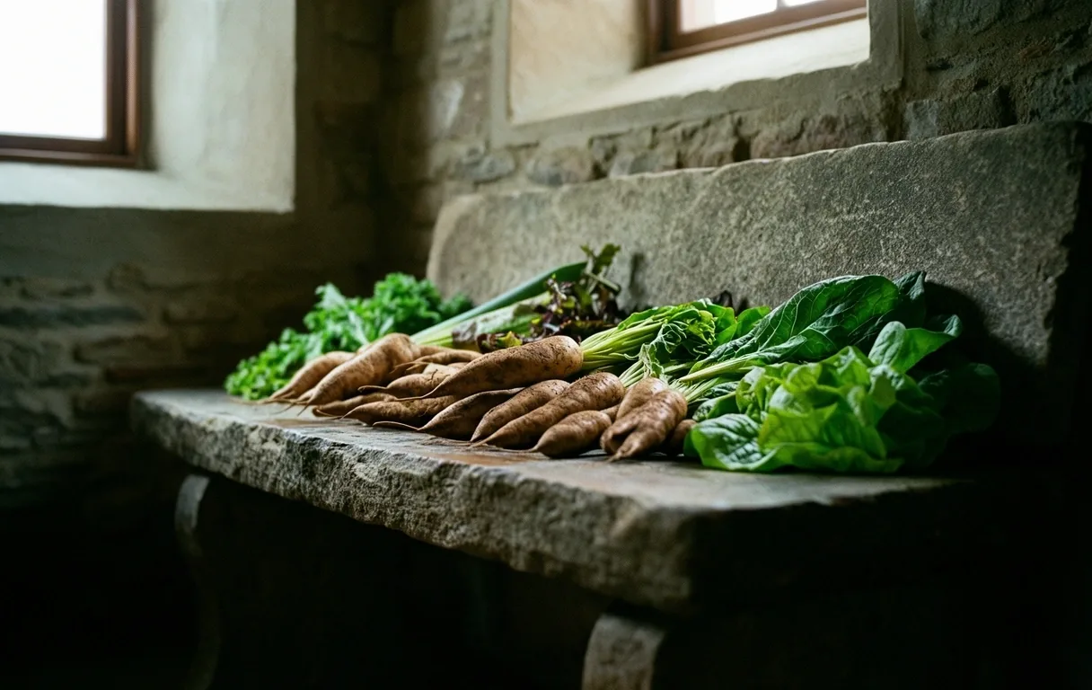 Zdravé ingrediencie v hlbokom tieni